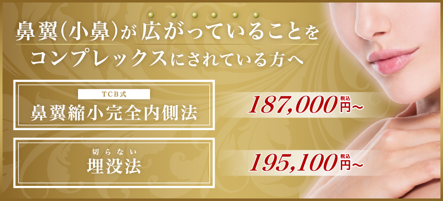 バレずに小鼻縮小 小鼻を小さくしたい方必見の Tcb式鼻翼縮小完全内側法 美容整形なら東京中央美容外科 Tcb公式