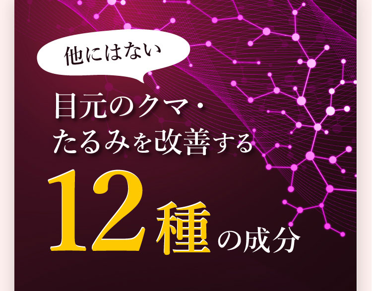 他にはない目元のクマ・たるみを改善する12種の成分