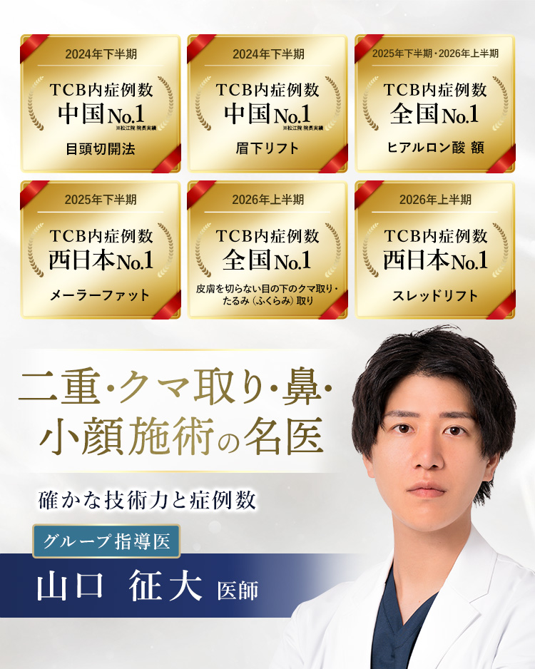 TCB天王寺院 二重・クマ取り・鼻・小顔施術の名医 山口 征大 医師