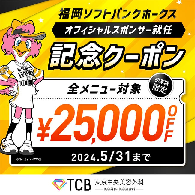 福岡ソフトバンクホークススポンサー就任記念25,000円OFF特別クーポン